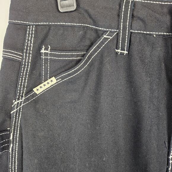 Five Star General Black Wide Leg 100% Cotton Mid Rise Carpenter Jeans 5 / 27 - Picture 5 of 16